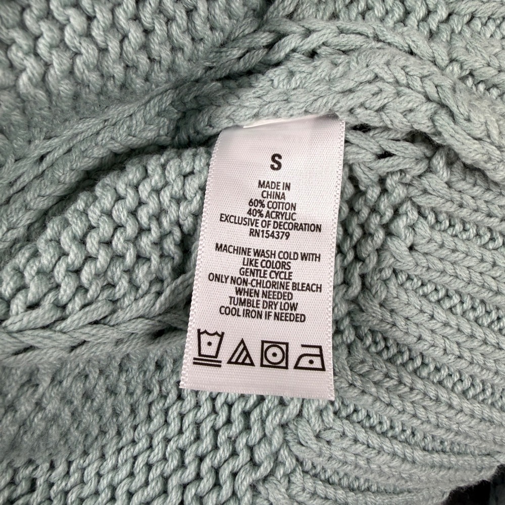 NWT Aeropostale Oversized Cable Knit Sweater Womens Small Blue Paris Reversible - Picture 4 of 8